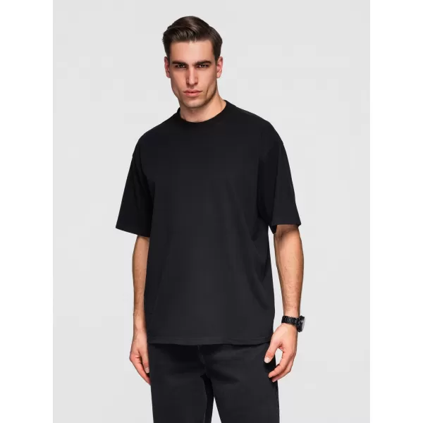  Tricou pentru bărbați OMBRE OM-TSBC-0291 NEGRU/ALBASTRU DESCHIS/ALB APROAPE 