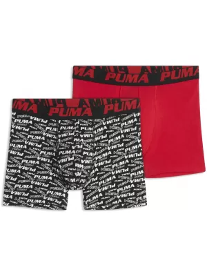 Boxeri pentru copii PUMA BOYS SCATTERED LOGO PRINT BOXERS 2P 94780303 ROȘU/NEGRU