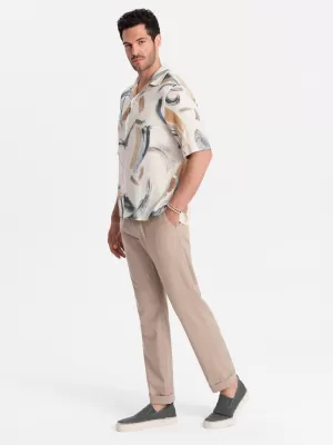 Pantaloni chino pentru bărbați OMBRE P1522 BEJ