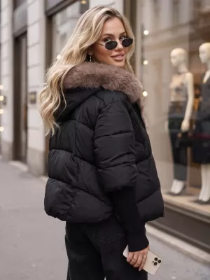 Geaca de dama DSTREET TY5987 NEGRU