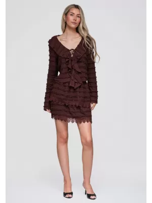 Bluza de dama OMBRE OW-TS-E0067 MARO ÎNCHIS