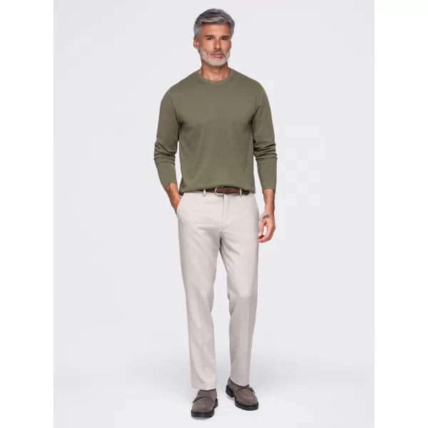  Tricou pentru bărbați OMBRE OM-LSBL-0142 MĂSLINE ÎNCHISE 