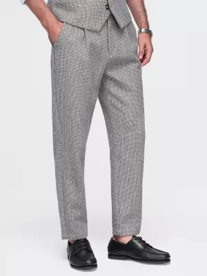 Pantaloni pentru bărbați OMBRE OM-PACP-0315 MELANGE MARO
