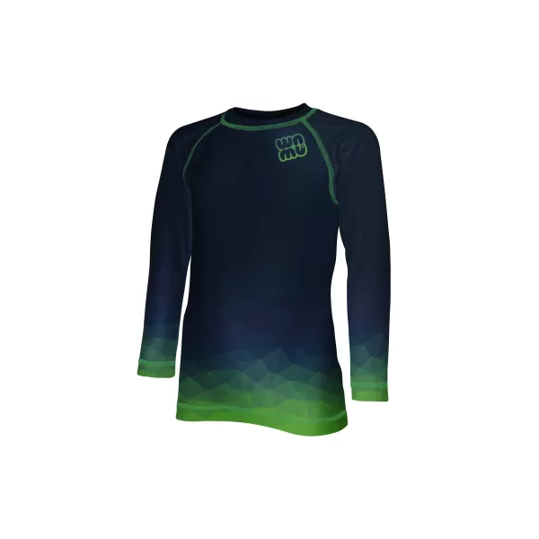  Tricou funcțional pentru copii cu mâneci lungi WAMU MOZAIKA VERDE ÎNCHIS 