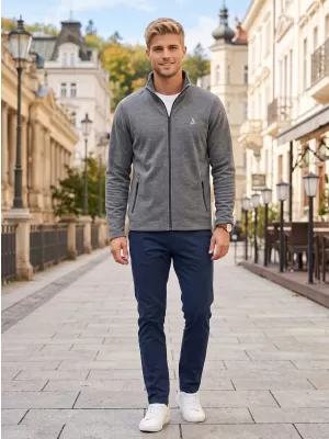 Hanorac pentru bărbați din fleece ALTISPORT ALM002852 EVIDENȚIERE NEAGRĂ