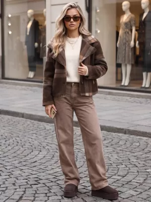 Palton de damă DSTREET 1 NY0835 MARO