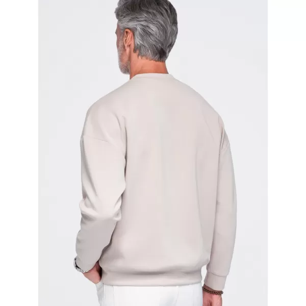  Hanorac pentru bărbați OMBRE OM-SSNZ-0267 BEJ 