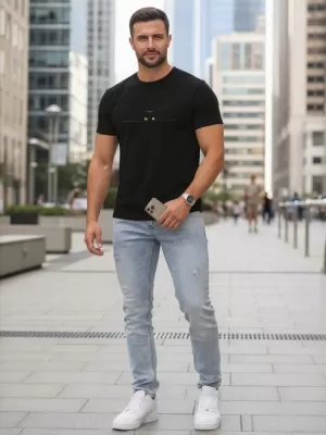 Tricou pentru bărbați DSTREET NX5102R-BK NEGRU