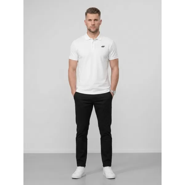  Tricou pentru bărbați cu guler 4F WMM00TPTSM0770 ALB 