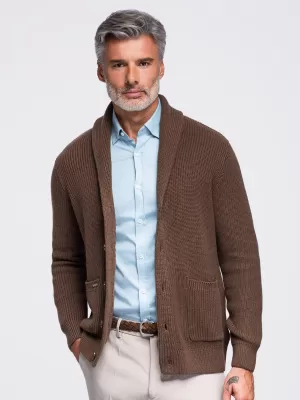 Cardigan pentru bărbați OMBRE OM-SWCD-0200 MARO