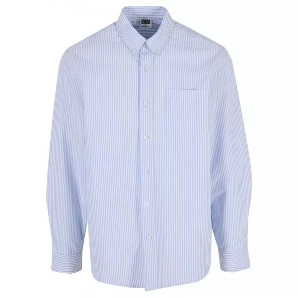  Cămașă pentru bărbați URBAN CLASSICS TB8093 ORIZONT DESCHIS ALBASTRU/ALB 
