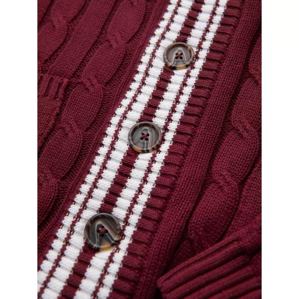  Cardigan pentru bărbați OMBRE OM-SWCD-0196 BURGUNDIA 