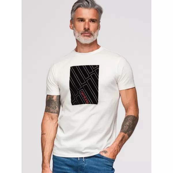  Tricou pentru bărbați OMBRE OM-TSPT-0259 ALB 