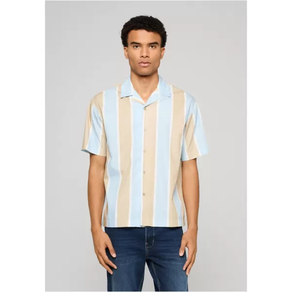  Cămașă pentru bărbați URBAN CLASSICS TB8429-22411 NISIP UMED/GEL ALBASTRU 