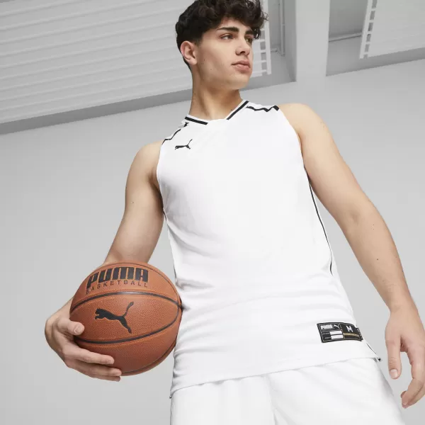  Tricou pentru bărbați PUMA HOOPS TEAM GAME JERSEY 676628-02 PUMA ALB 