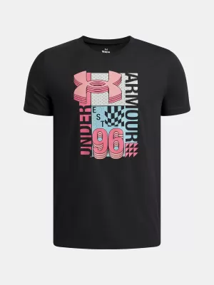 Tricou băieți UNDER ARMOUR B LOGO WM COLLAGE SS 6009271-001 NEGRU