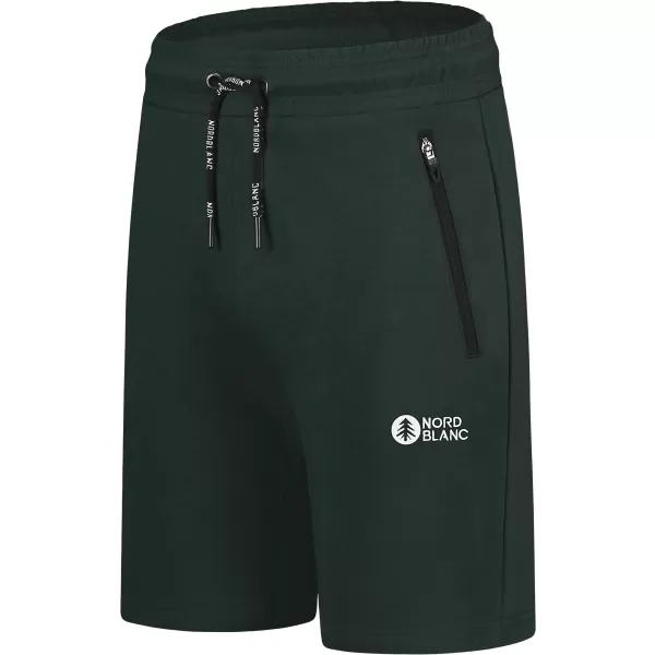  Pantaloni scurți din bumbac pentru bărbați NORDBLANC RELAXEDFIT NBSPM8254 VERDE ÎNCHIS 