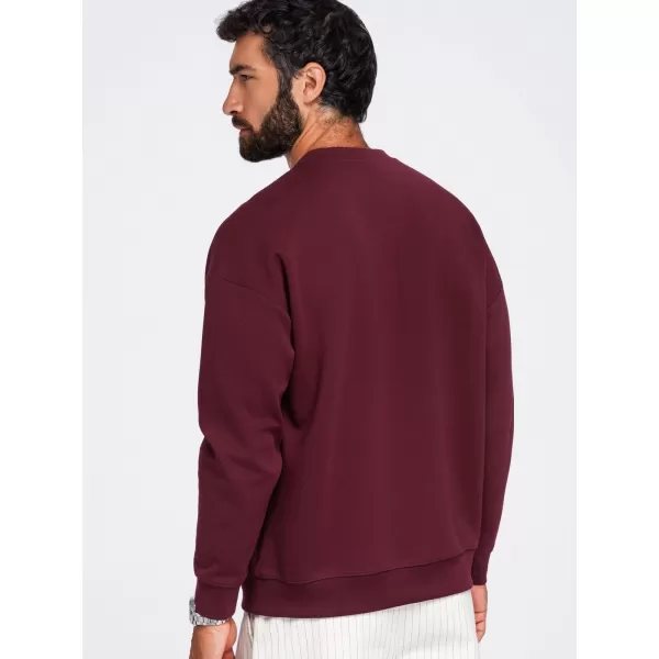  Hanorac pentru bărbați OMBRE OM-SSNZ-0267 BURGUNDIA 
