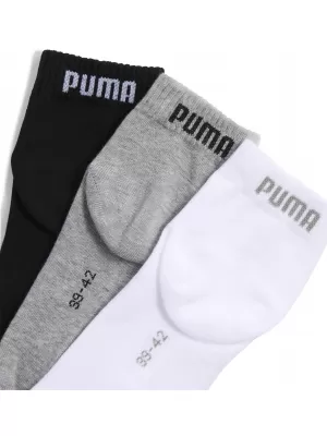 Șosete PUMA UNISEX QUARTER PLAIN 3P 93858917 GRI/ALB/NEGRU