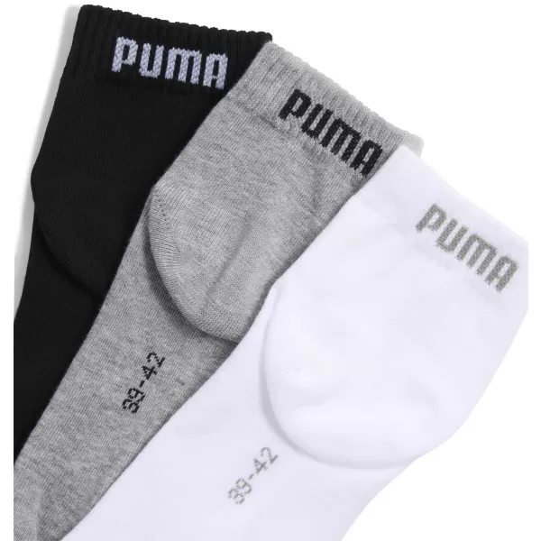  Șosete PUMA UNISEX QUARTER PLAIN 3P 93858917 GRI/ALB/NEGRU 