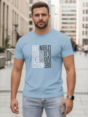 Tricou pentru bărbați DSTREET NX0143R-SK ALBASTRU DESCHIS
