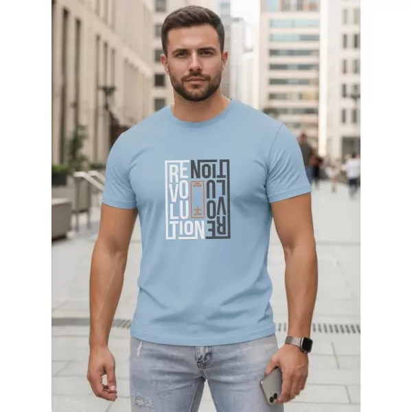 Tricou pentru bărbați DSTREET NX0143R-SK ALBASTRU DESCHIS 