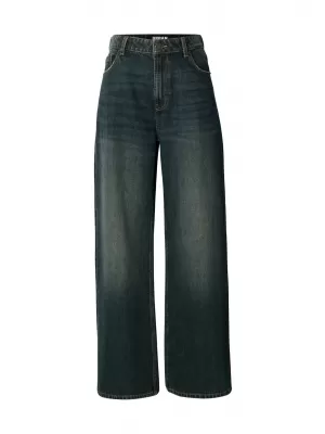 Pantaloni de dama URBAN CLASSICS TB8141 ALBASTRU MIJLOCIU ADÂNC SPĂLAT MURDAR