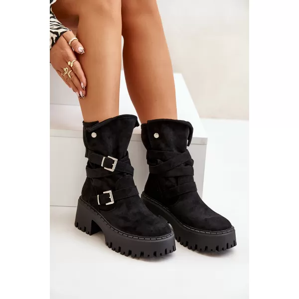  Botine de dama BOTO QH7825/DA185 NEGRU 