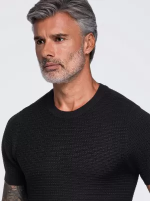 Tricou pentru bărbați OMBRE OM-TSCT-0303 NEGRU