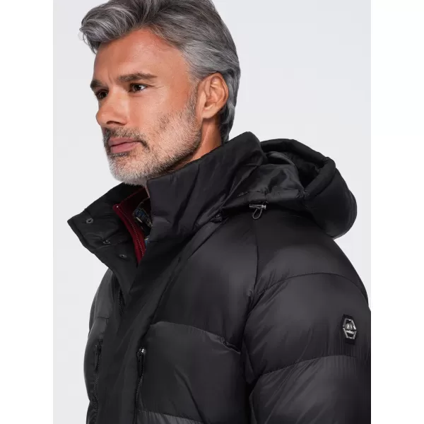  Geaca de iarna pentru barbati OMBRE OM-JALJ-0263 NEGRU 