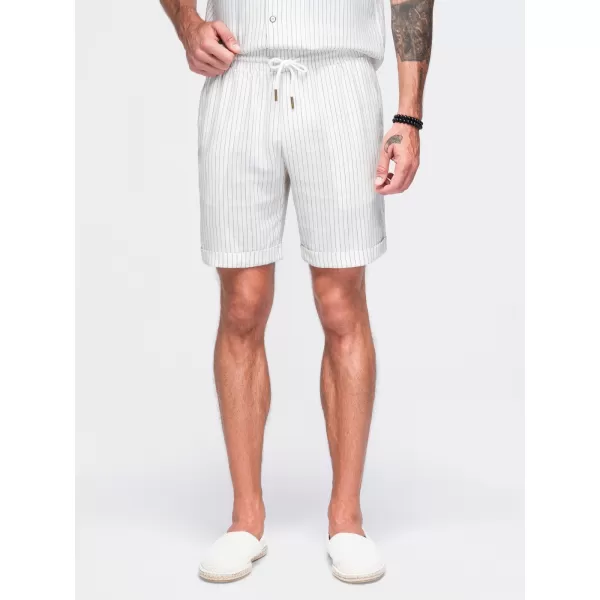  Pantaloni scurți pentru bărbați OMBRE OM-SRCS-0208 APROAPE ALB 