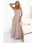 Rochie NUMOCO 633-5 BEJ ÎNCHIS CU SCLIPICI