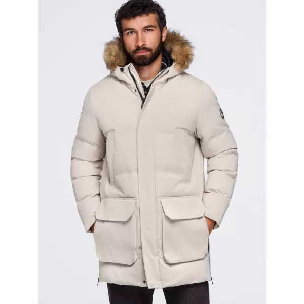  Parka pentru bărbați OMBRE OM-JALJ-0310 CREMĂ 