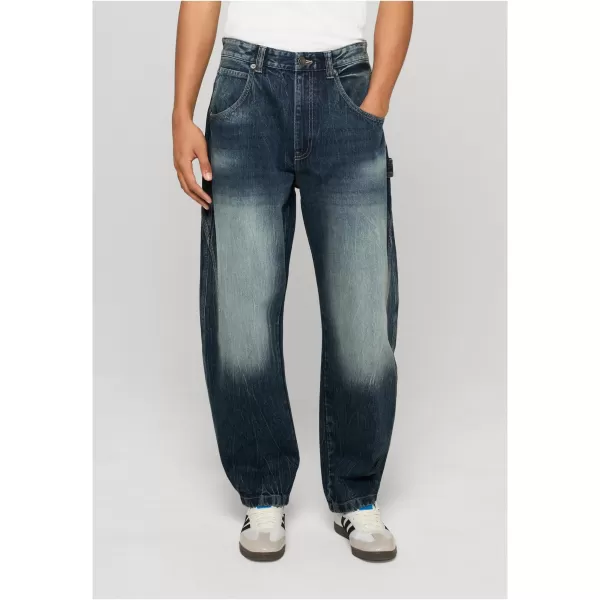  Pantaloni pentru bărbați URBAN CLASSICS TB8057 MARMURĂ ALBASTRU ÎNCHIS SPĂLAT 