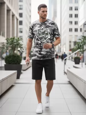 Tricou pentru bărbați DSTREET NX2003R-SL-M GRI DESCHIS