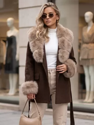 Palton de damă DSTREET TY6079 MARO