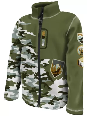 Hanorac fleece pentru copii WAMU MASKÁČ KAKI