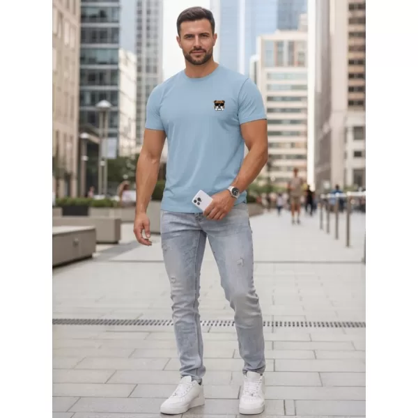  Tricou pentru bărbați DSTREET NX0125R-SK ALBASTRU DESCHIS 