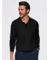 Tricou pentru bărbați cu guler OMBRE OM-POLS-0151 NEGRU