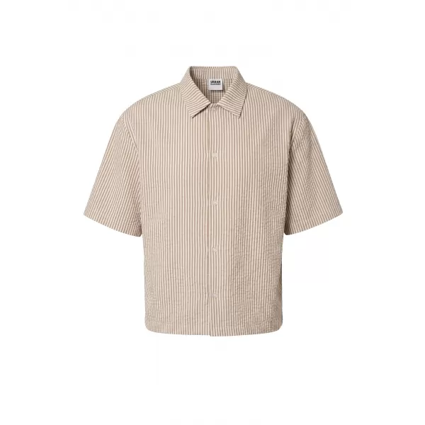  Cămașă pentru bărbați URBAN CLASSICS TB8417-22409 MOCCA MARO/ALB 