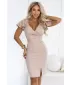 Rochie NUMOCO NINA 479-16 BEJ ÎNCHIS CU SCLIPICI