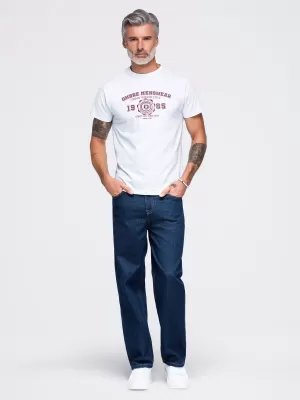 Tricou pentru bărbați OMBRE OM-TSPT-0297 ALB