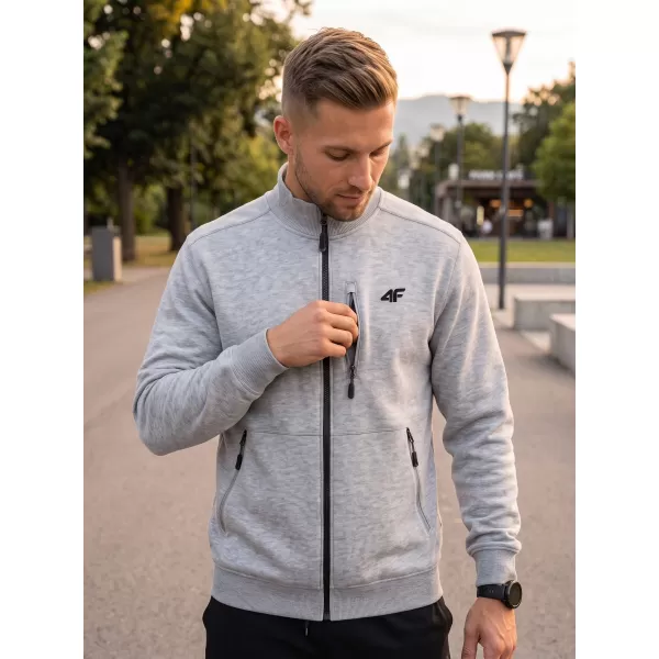  Hanorac pentru bărbați 4F WMM00TSWSM2547 MELANGE GRI DESCHIS RECE 
