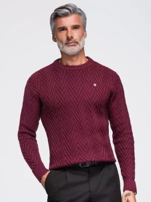 Pulover pentru bărbați OMBRE OM-SWSW-0190 BURGUNDIA