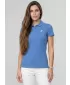 Tricou de damă cu guler 4F WMM00TPTSF0768 DENIM