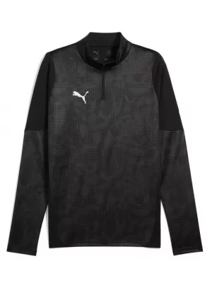 Tricou funcțional pentru bărbați PUMA TEAMCUP TRAINING 1/4 ZIP TOP 659164-03 PUMA NEGRU/PUMA ARGINTIU