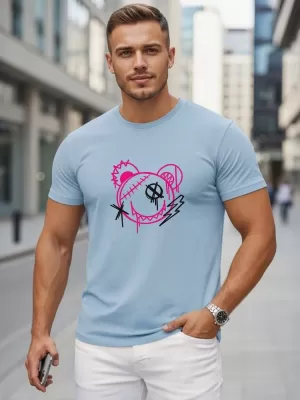 Tricou pentru bărbați DSTREET NX0136R-SK ALBASTRU DESCHIS