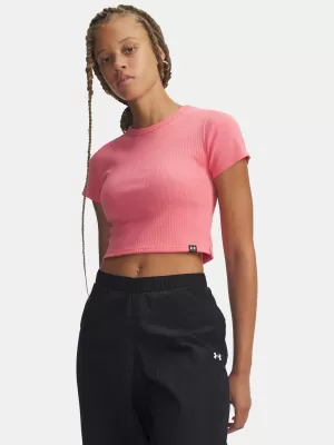 Tricou pentru femei UNDER ARMOUR RIVAL RIB BABY TEE 6000264-600 ROZ