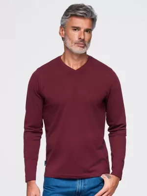 Tricou pentru bărbați OMBRE OM-LSBL-0143 BURGUNDIA