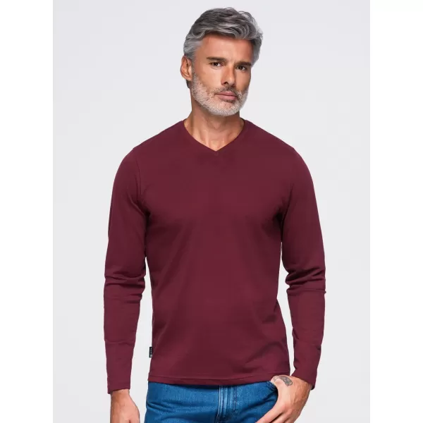  Tricou pentru bărbați OMBRE OM-LSBL-0143 BURGUNDIA 